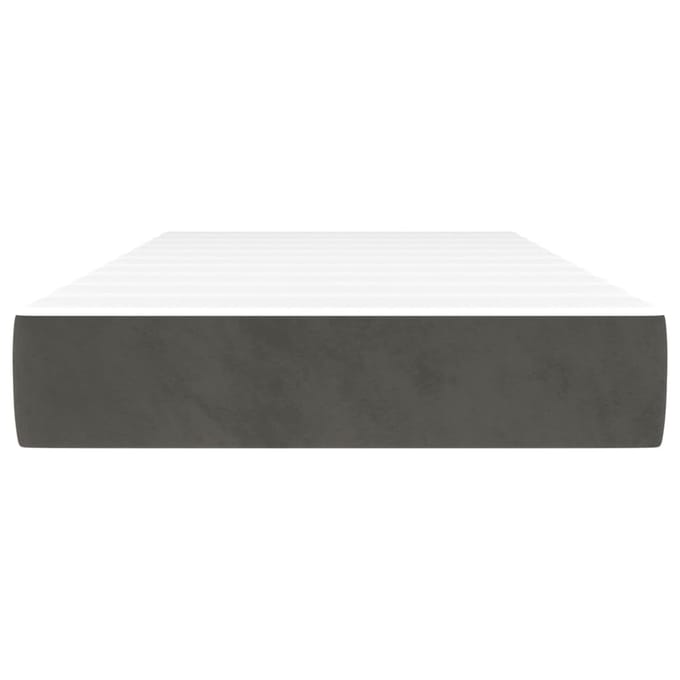 vidaXL - Pocketveringmatras - medium - 90x200x20 - cm - fluweel - donkergrijs