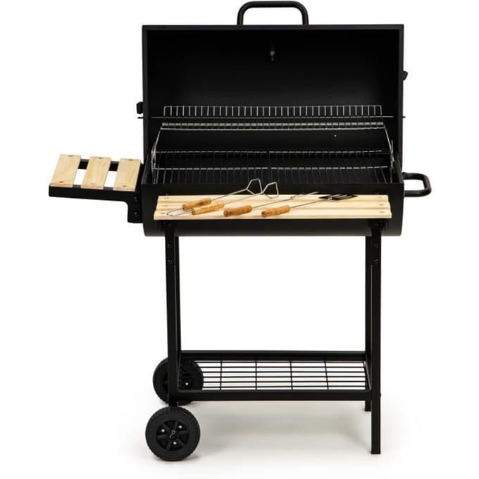 Barbecue - VIKING CHOICE - Houtskool - Deksel - Opwarmrek - 104x68x94 cm