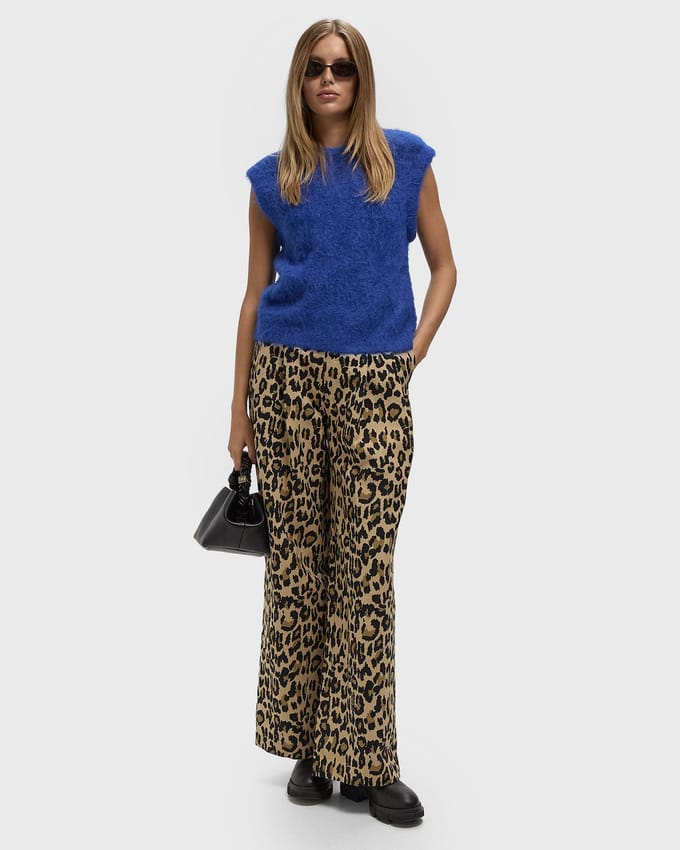 JACQUARD WIDE PANTS