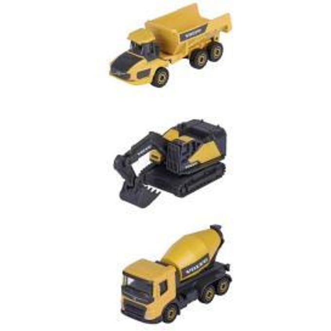 Majorette Volvo Construction 3-pack 7,5c - Met betonmixer Voertuigen