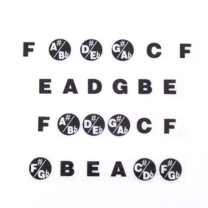 1 Stuk Gitaar Fretbord Notensticker Muziekschaal Label voor Beginnersoefening beige