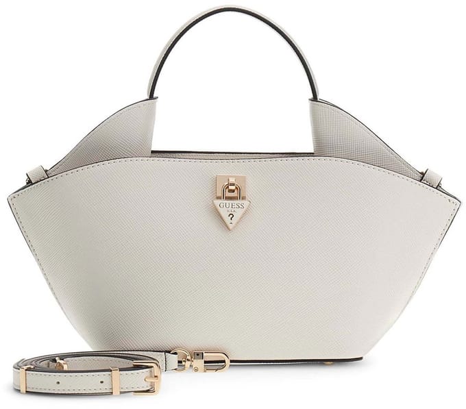 GUESS handtas schoudertas Patsie Mini Tote Cream White crème
