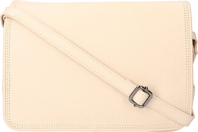 Leather Design Schoudertas met Overslag Revival Vintage Beige