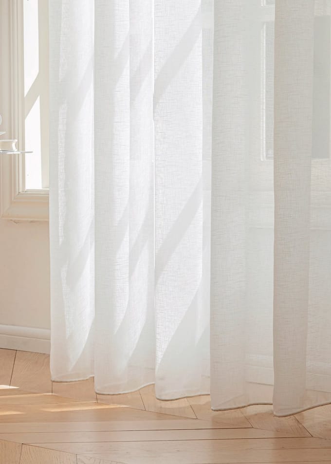 Maroyathome - Bibiana - vitrage - plooiband - kant en klaar - wit - 150 x 260cm