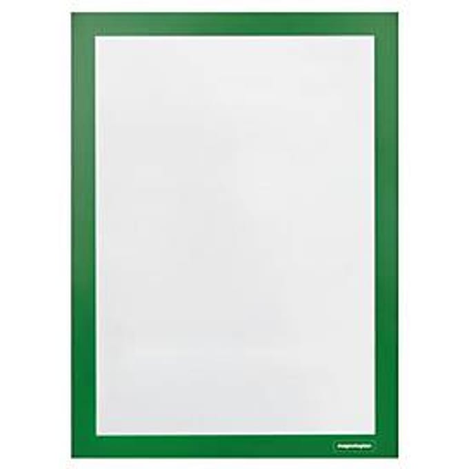 Magnetoplan-informatiekader magnetofix, A4 staand/liggend, zelfklevend, PP, groen, 2 stuks