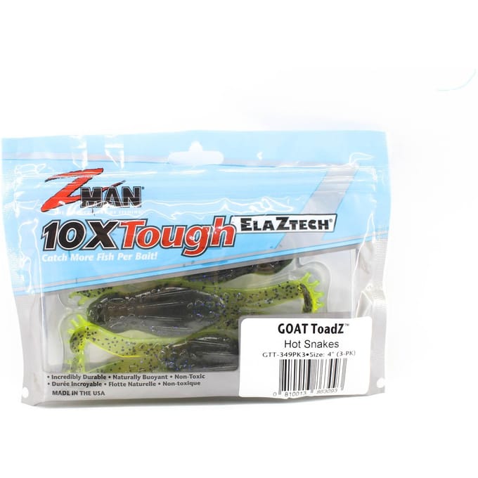 Zman Zacht kunstaas Geit ToadZ 4 Inch 3/Pack Hot Snakes (3093) white