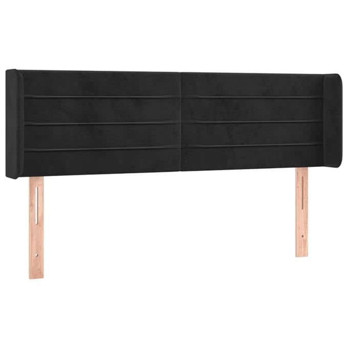 vidaXL - Hoofdbord - LED - 147x16x78/88 - cm - fluweel - zwart