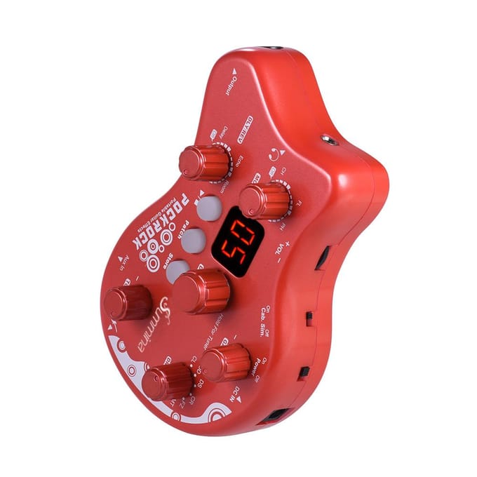 summina PockRock draagbare gitaar Multi-effectprocessor Effectpedaal 15 effecttypen 40 drums EU Plug rood