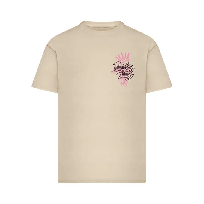 Mister Tee - Urban Bloom Oversize Heren Tshirt - M - Creme