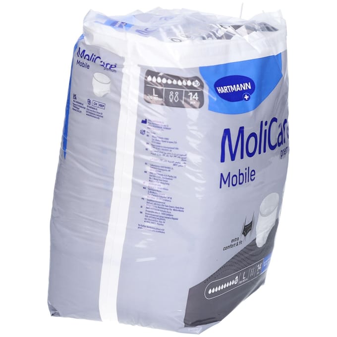 Molicare Premium Mobile 10 Druppels Large 2613 ml Absorptie - 14 stuks