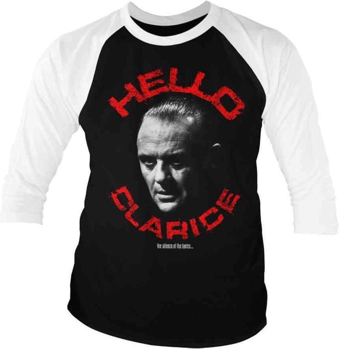 The Silence Of The Lambs Raglan top -S- Hello Clarice Zwart/Wit