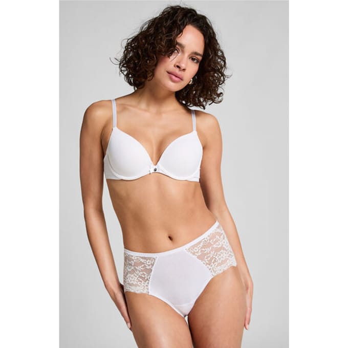 Hunkemöller Dames Lingerie Superslip midi kant - Wit - maat S