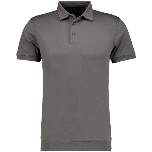 Ragman Pima Cotton Uni Color Polo Bottom Rib Leisteen / male