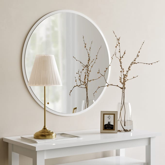 Spiegel - Stijlvolle Witte MDF - 60x2,2cm - Perfect voor Elk Interieur