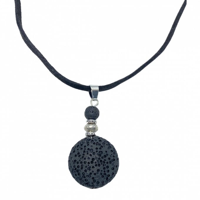 Ketting-Lava Steen verstelbaar zilverkleur - Charme Bijoux