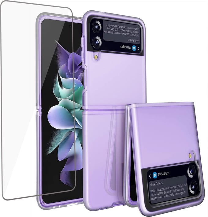 Hoesje geschikt voor Samsung Galaxy Z Flip 3 - Screenprotector - Case Transparant