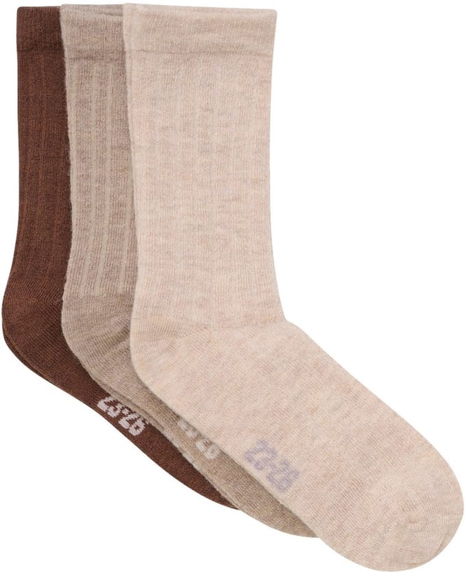Minymo kindersokken Wool Socks Rib, 3-pack 5980