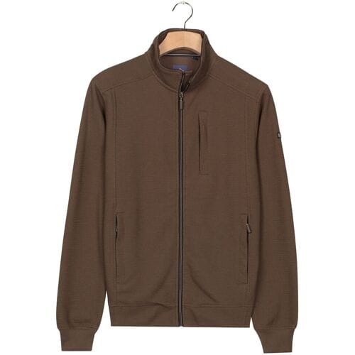 Baileys Vest Sweat Cardigan Zip Uni Color Hi-Low Structure Interlock Mushroom / male