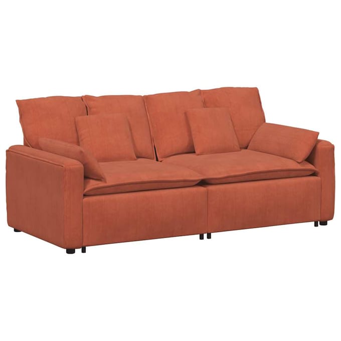 vidaXL Modulaire bank met kussens rood oranje