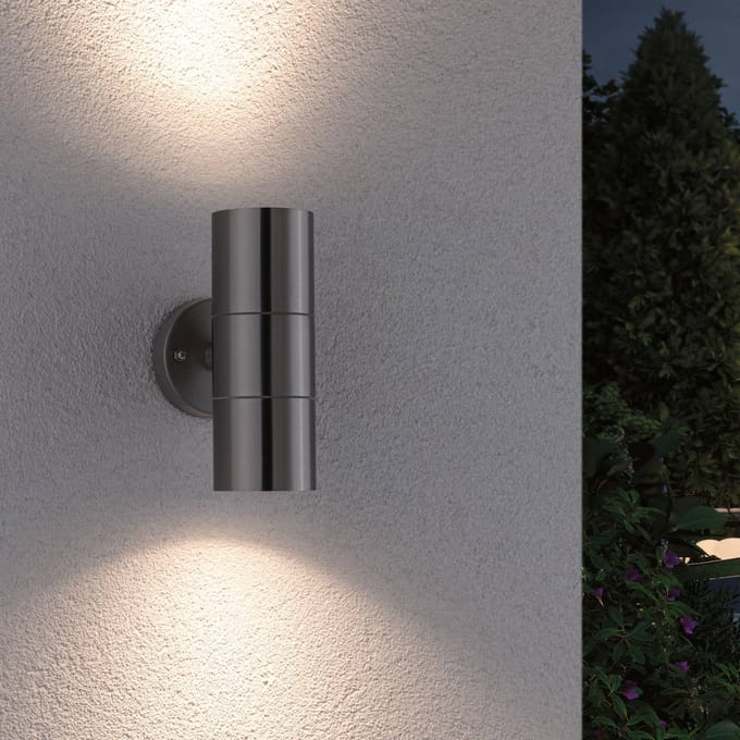 Wandlamp Flame IP44 60 mm max. 2x10W 230V Edelstaal geborsteld edelstaal