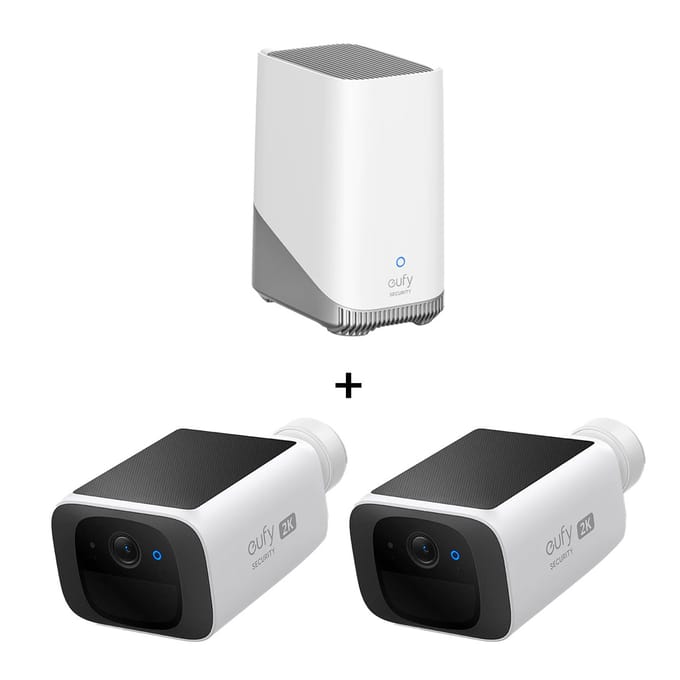 Eufy S220 SoloCam 2K Draadloze Beveiligingscamera - 2 Solar Camera's - Wit