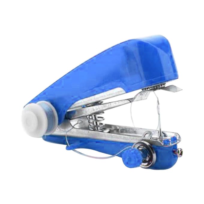 Machine à coudre manuelle portable mini outil de couture manuel piqueuse à main pour loisirs créatifs DIY maison voyage Blue blue
