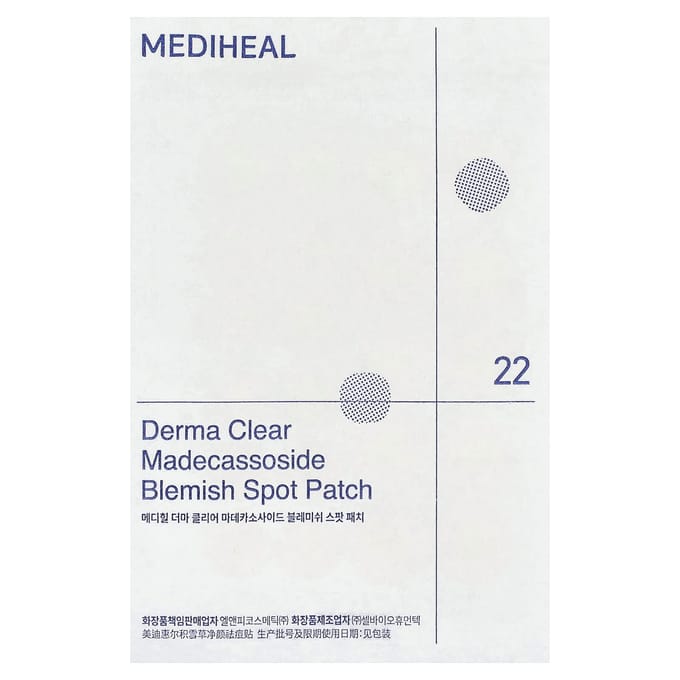 MEDIHEAL Derma Clear Spot Pleisters 44 pleisters Tea Tree Puistjes/Madecassoside Vlekjes, Tea Tree Verzachtende Verzorging, K-Beauty, Koreaanse Make-up Madecassoside Blemish