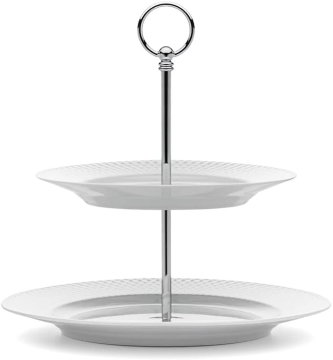 Lyngby Rhombe etagère | Wit | Ø27cm