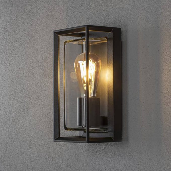 Konstsmide Brindisi Wandlamp Buiten - Bewegingssensor - E27 - IP44 - Zwart