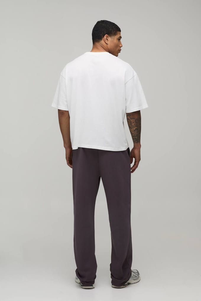 Rechte Joggingbroek Met Borduursel | Mauve | Size Medium