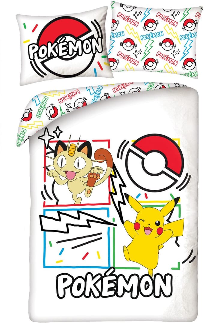 pokemon Meowth Dekbedovertrek 140 x 200 cm (70 x 90 cm) polyester