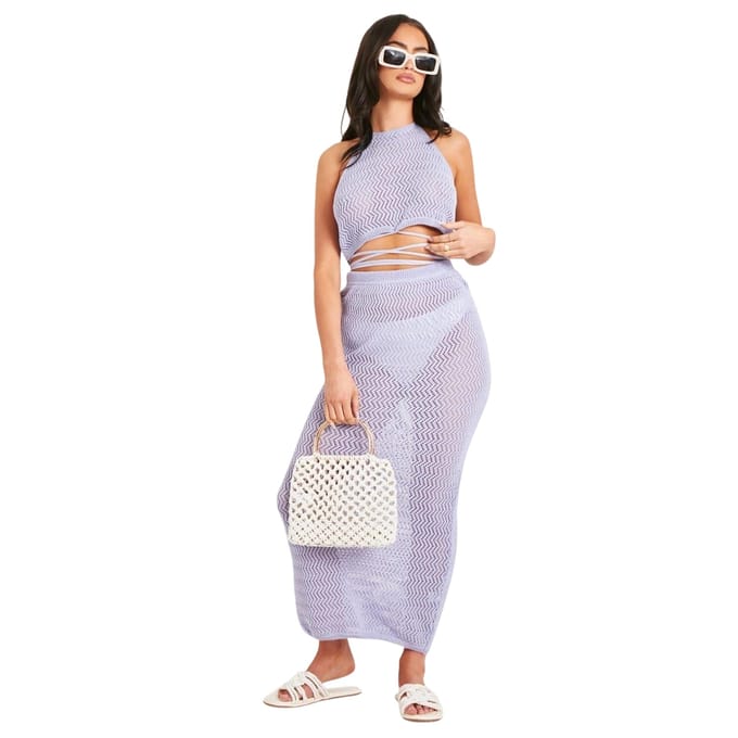 Missy Empire Dames/Dames Gebreide Maxi Rok (Lila)
