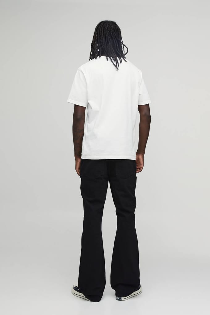 Essential Slim Flare Rigid Washed Jeans | True Black | Size 46R