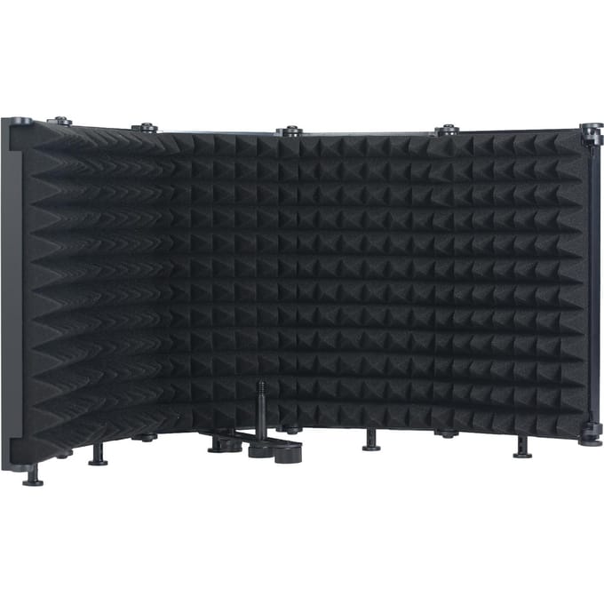 Microfoon Isolatiescherm 5-Panel Windscherm voor Opnamestudio Opvouwbaar Hoge Dichtheid zwart