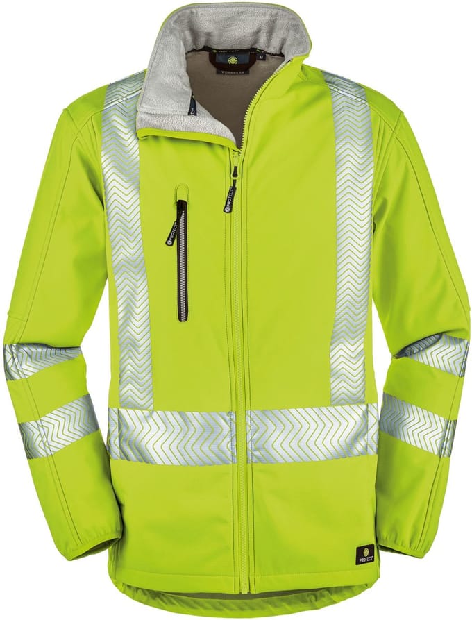 4PROTECT Softshell-jas met veiligheidsstrepen Tyler, felgeel