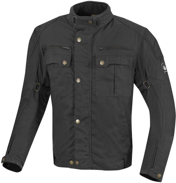 Merlin Perton Zwart Wax Motorjas - Jas