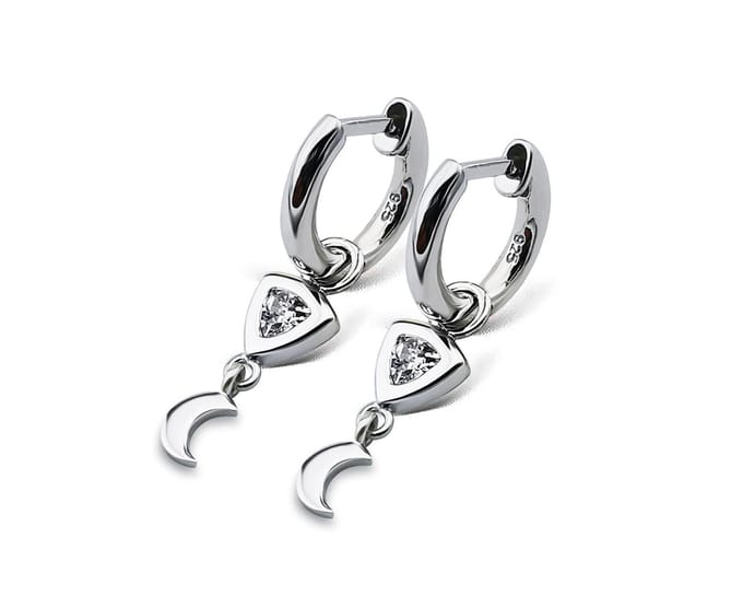 Oorringen Trillion Moon Zilver JE018S