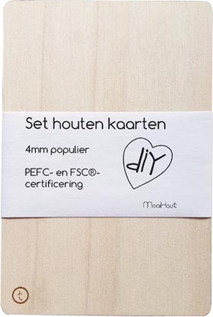 MooiHout - Blanco kaarten van hout - 10x15cm - Ansichtkaart - DIY Project - Houtbranden