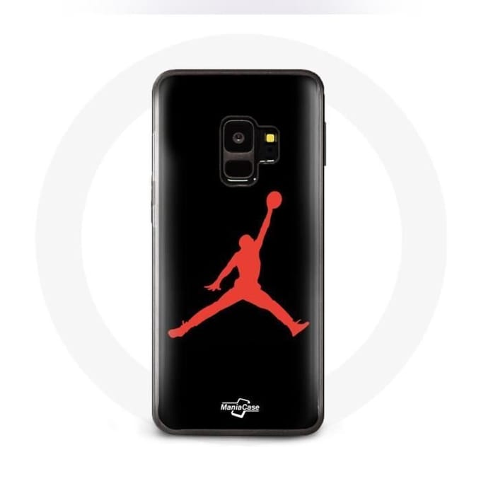 Coque - MANIACASE - Samsung Galaxy S9 Plus - Rouge - Air Jordan Logo - Souple rouge