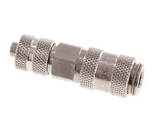 RVS DN 2.7 (Micro) Luchtkoppeling Snelkoppeling 4x6 mm Push-On Double Shut-Off - CLS2-N-S-SV-4
