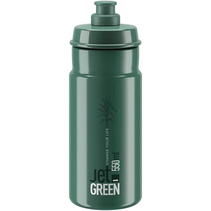 Elite Bottle Jet Green Dark Green, White Logo 550ml