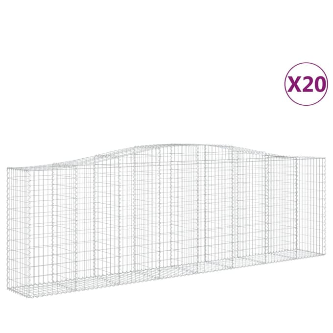 vidaXL Schanskorven 20 st gewelfd 400x50x120/140 cm ijzer
