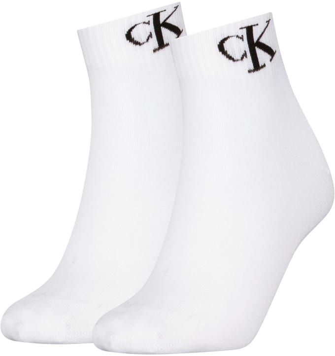 Calvin Klein 2-paar Quarter dames sokken - Logo monogram - 42 - Wit