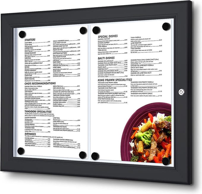 Zwart Outdoor Menubord 2x A4 - Syna SCZN2XA4C9005
