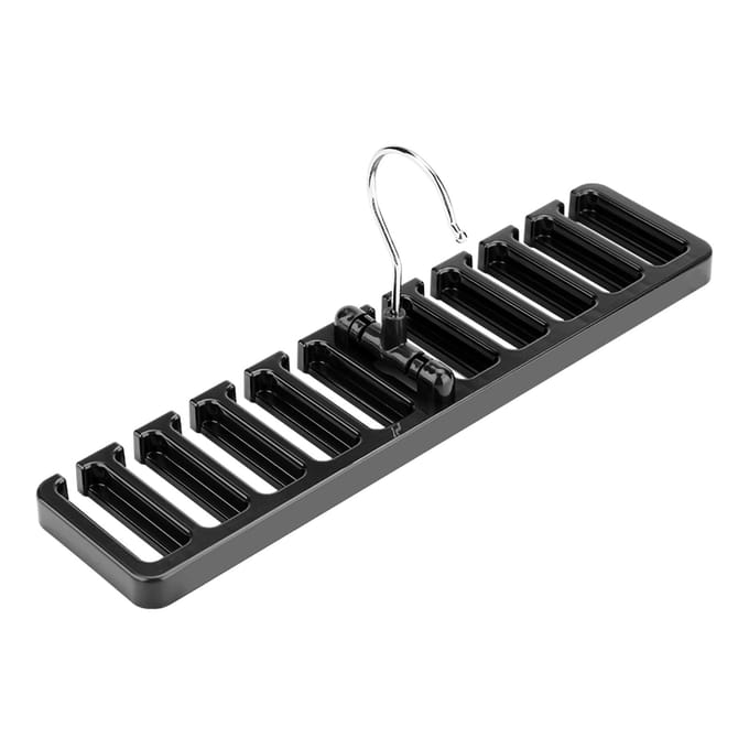 10 Sleuven Stropdas Riem Sjaal Rek Organizer Stevig Plastic Kast Kledingkast Ruimtebespaarder Bruin black