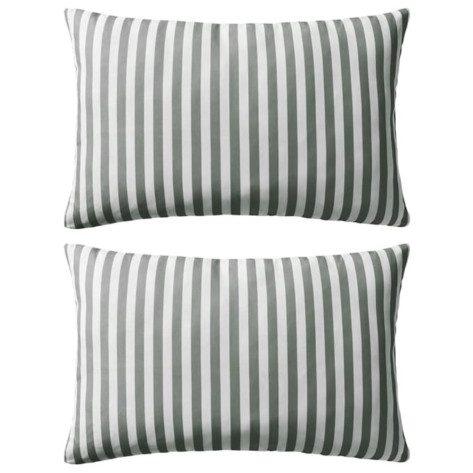 vidaXL - Buitenkussens - 60x40 - cm - gestreept - grijs - 2 - st