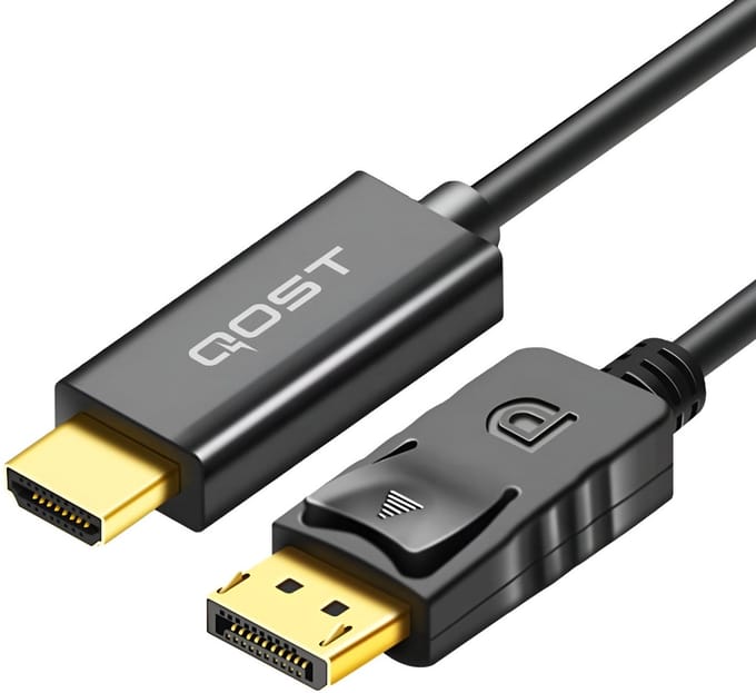 Qost - DisplayPort naar HDMI kabel - 1.8 meter - 1080P 4K - DP Kabel - Zwart
