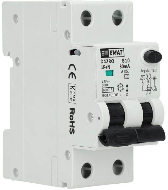 EMAT aardlekautomaat B10 1P+N 30mA Type A (85006402)