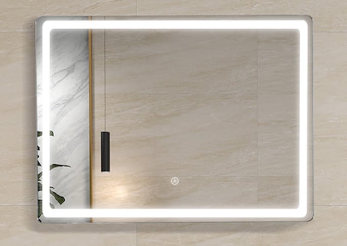 LINEA UNO - Kilafors 60 x 60 - Frameloos - Spiegel - LED-verlichting (dimbaar) - 301529-spiegel