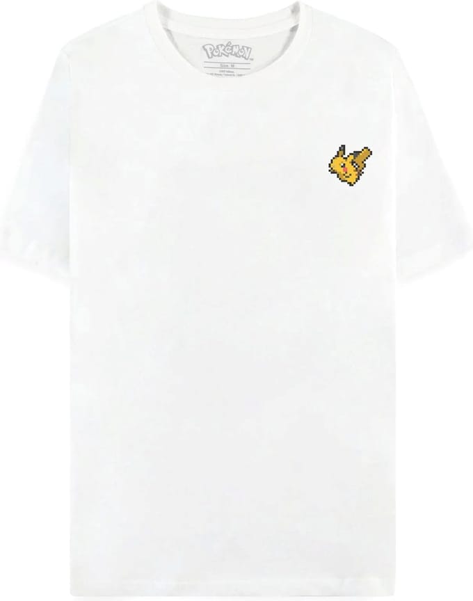 Pokémon - Pixel Pikachu Heren T-shirt - S - Wit